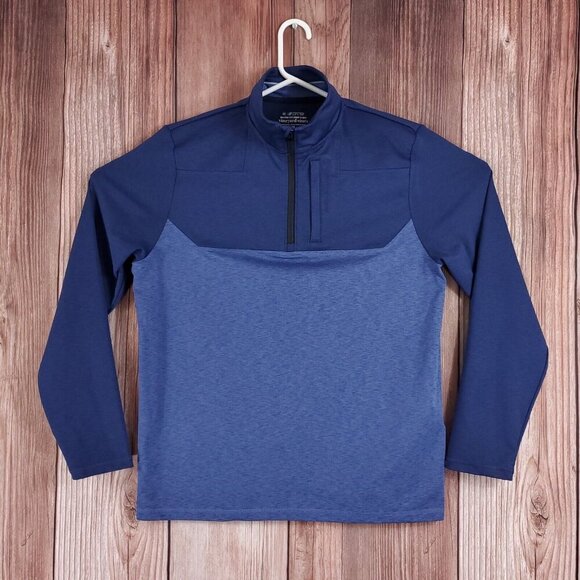 Vineyard Vines Mens Size Medium On The Go Shep Shirt 1/4 Zip Performance Blue - Picture 1 of 14